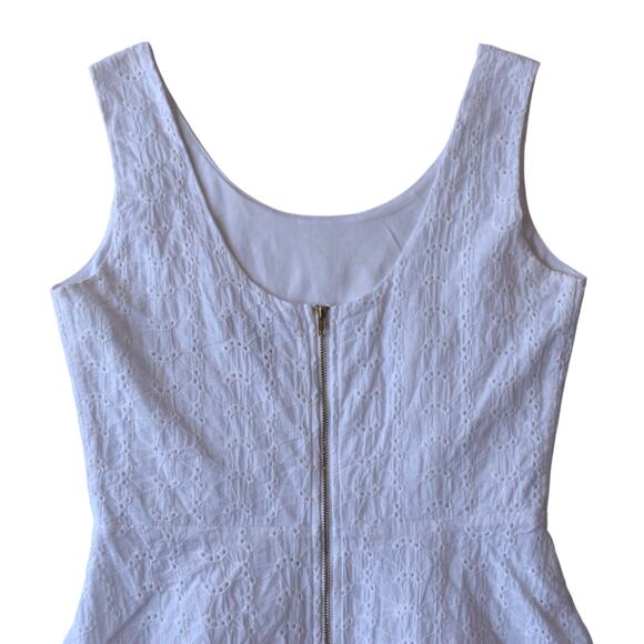 Y2K White Eyelet Cotton Peplum Top, Size Medium - Picture 6 of 6